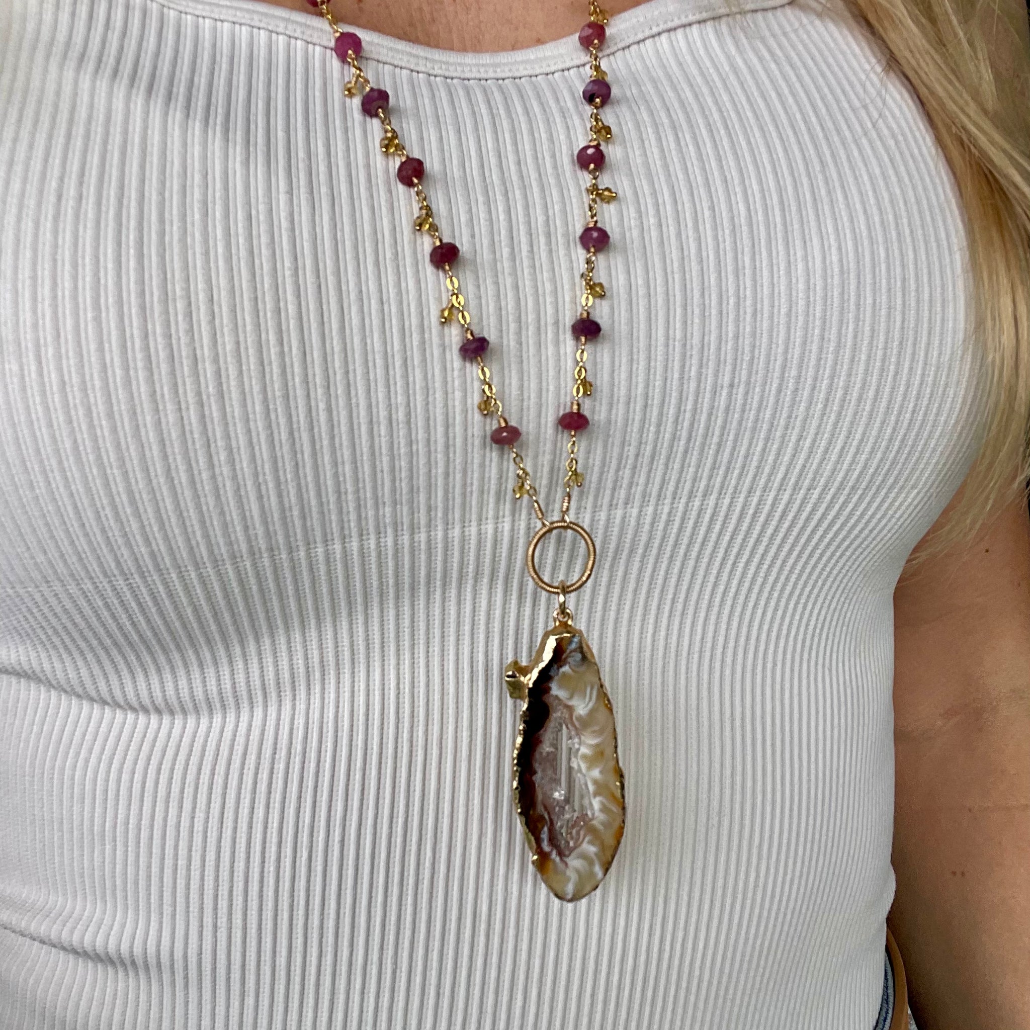 1673 - One of a Kind Gemstone Necklace