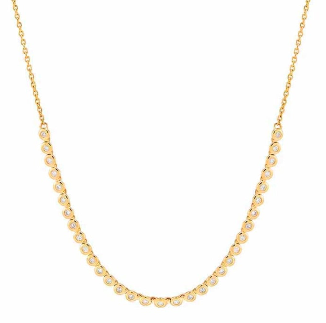 1760-14K Yellow Gold Diamond Necklace