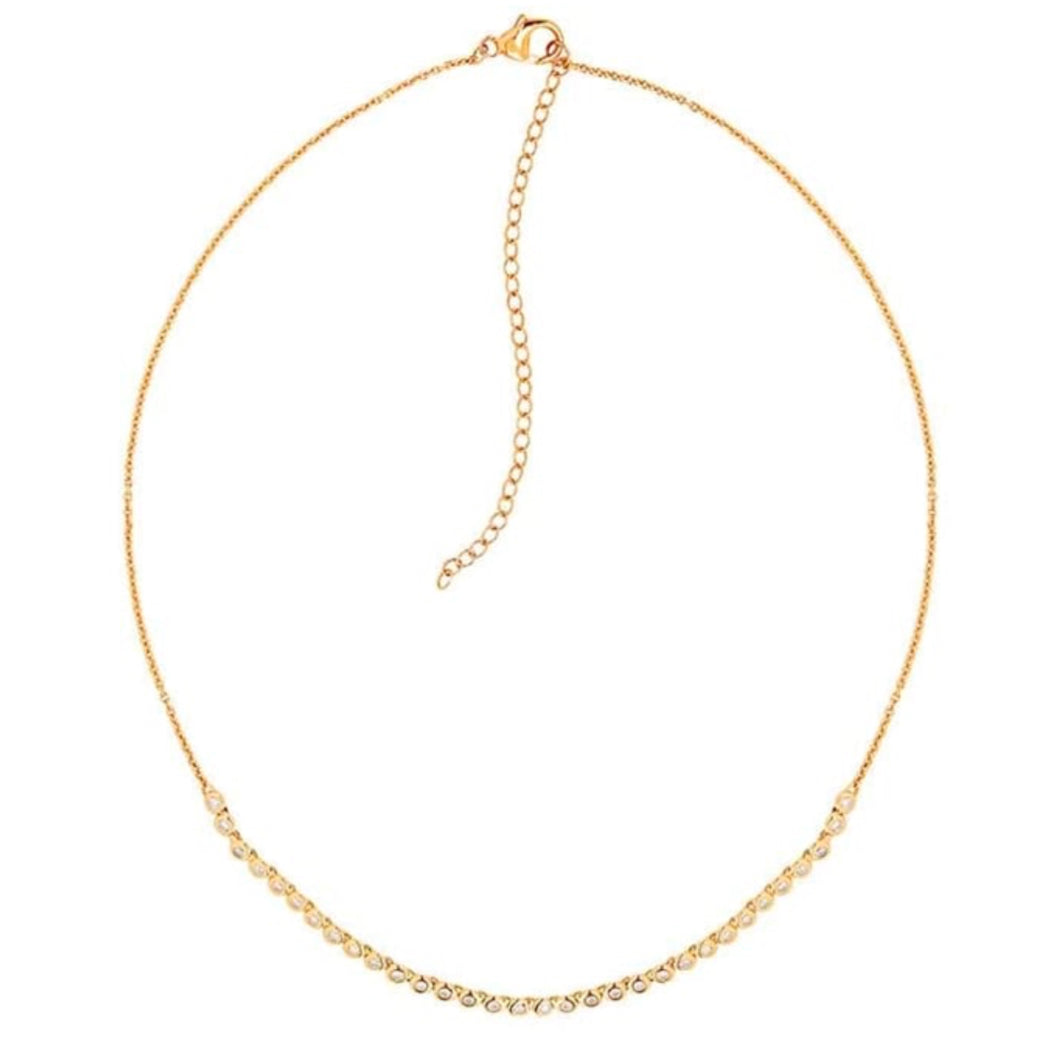 1760-14K Yellow Gold Diamond Necklace