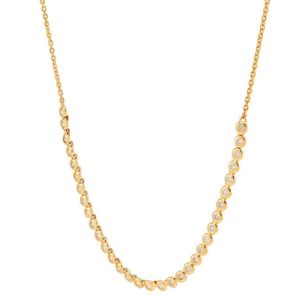 1760-14K Yellow Gold Diamond Necklace