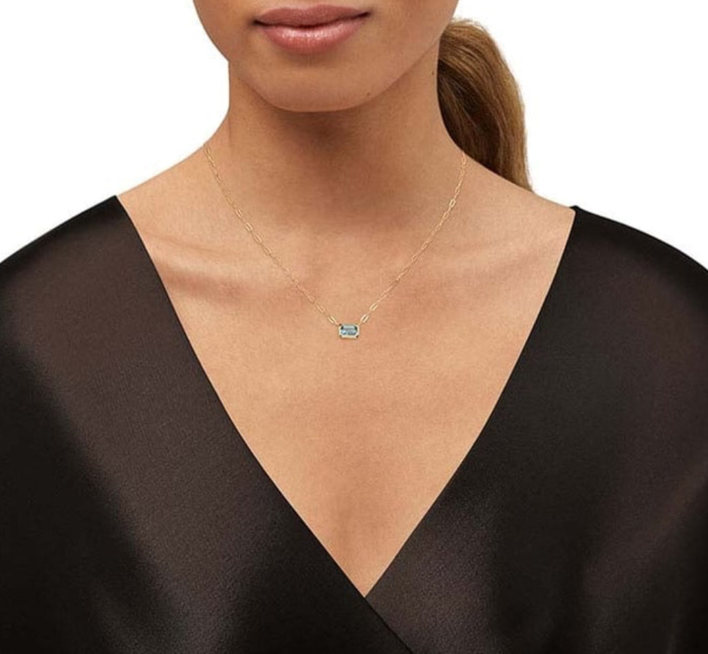 1807-Swiss Blue Topaz 14kt Necklace