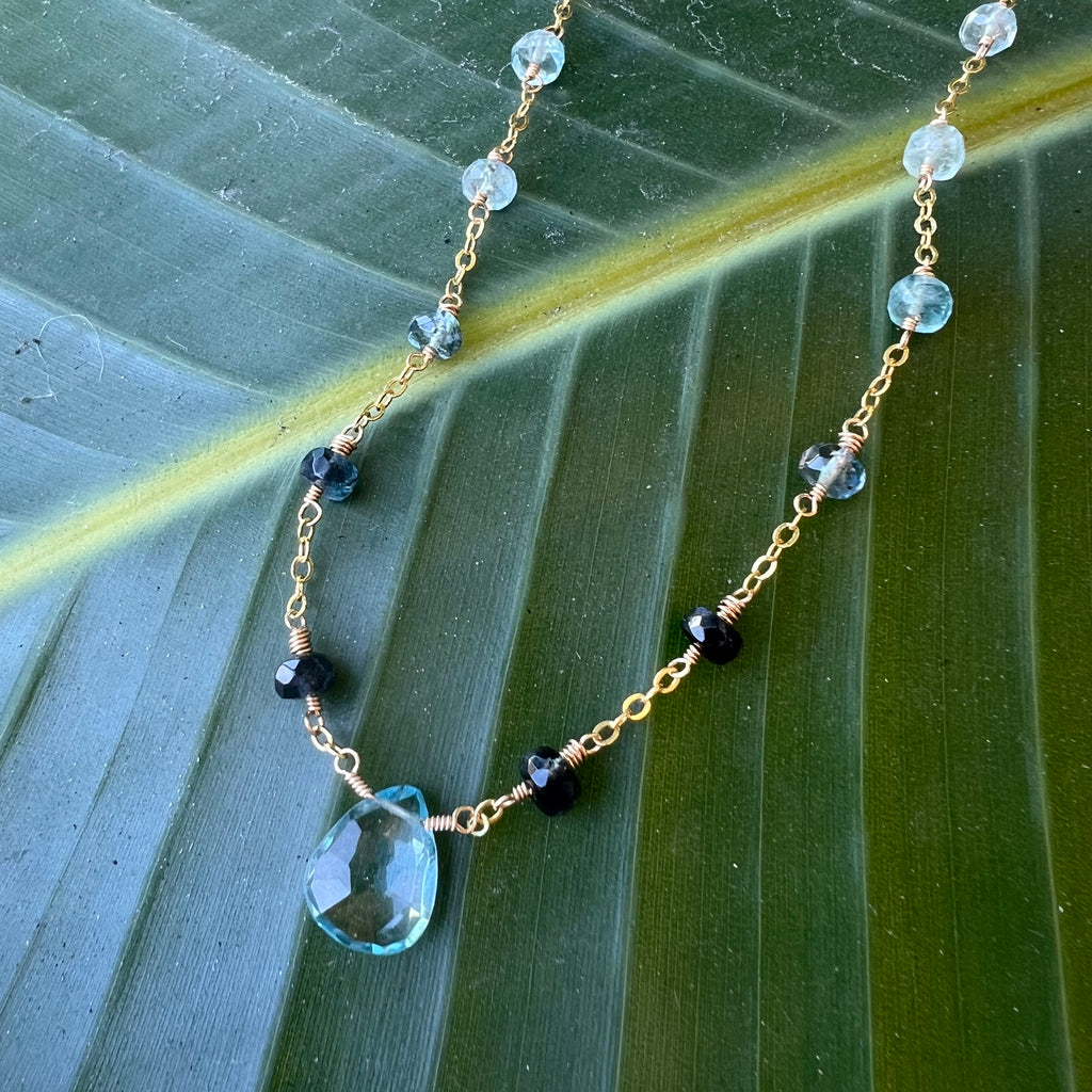 1835 - Sky Blue Topaz Layering Necklace