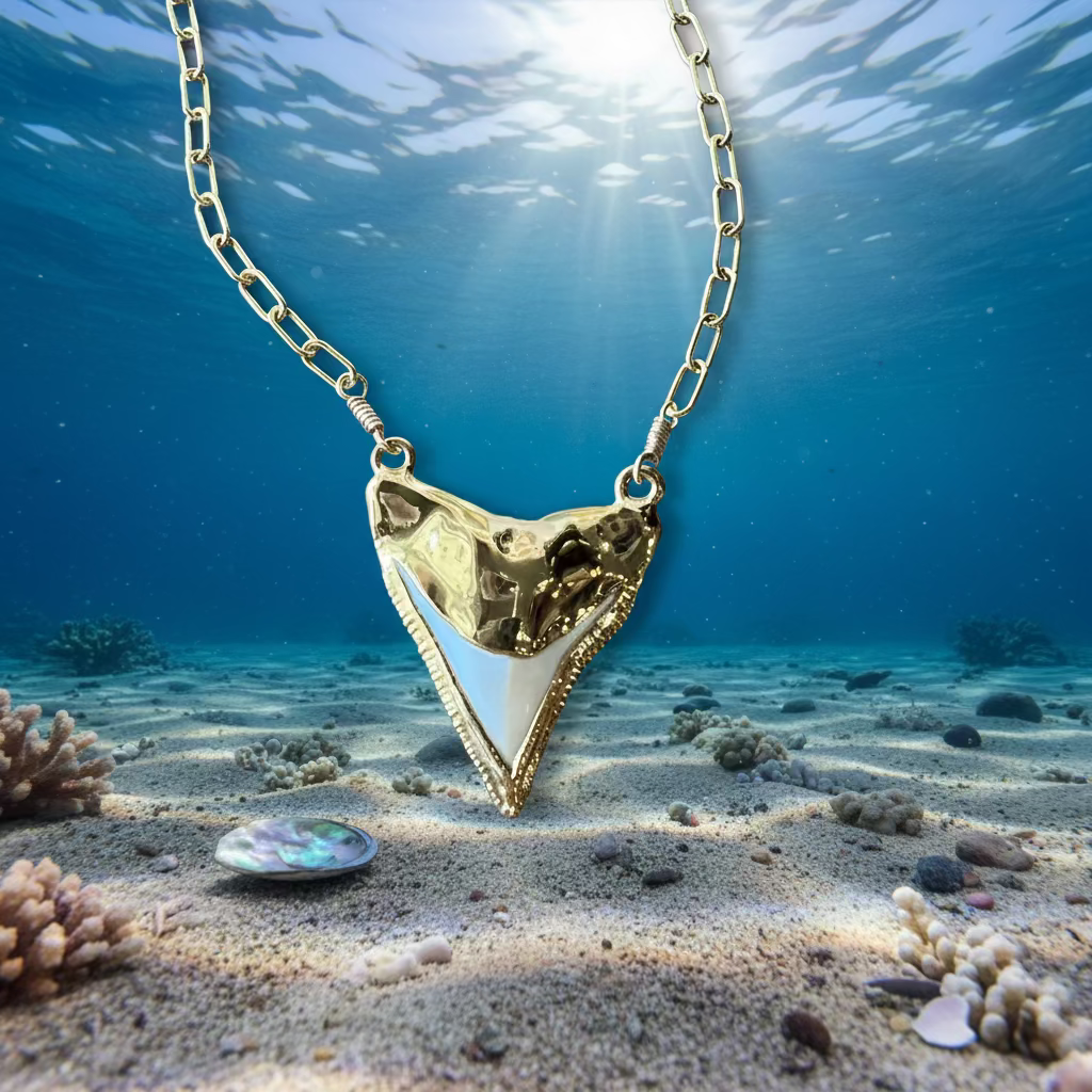 1845- Double Bail Shark Tooth on Petite Paperclip