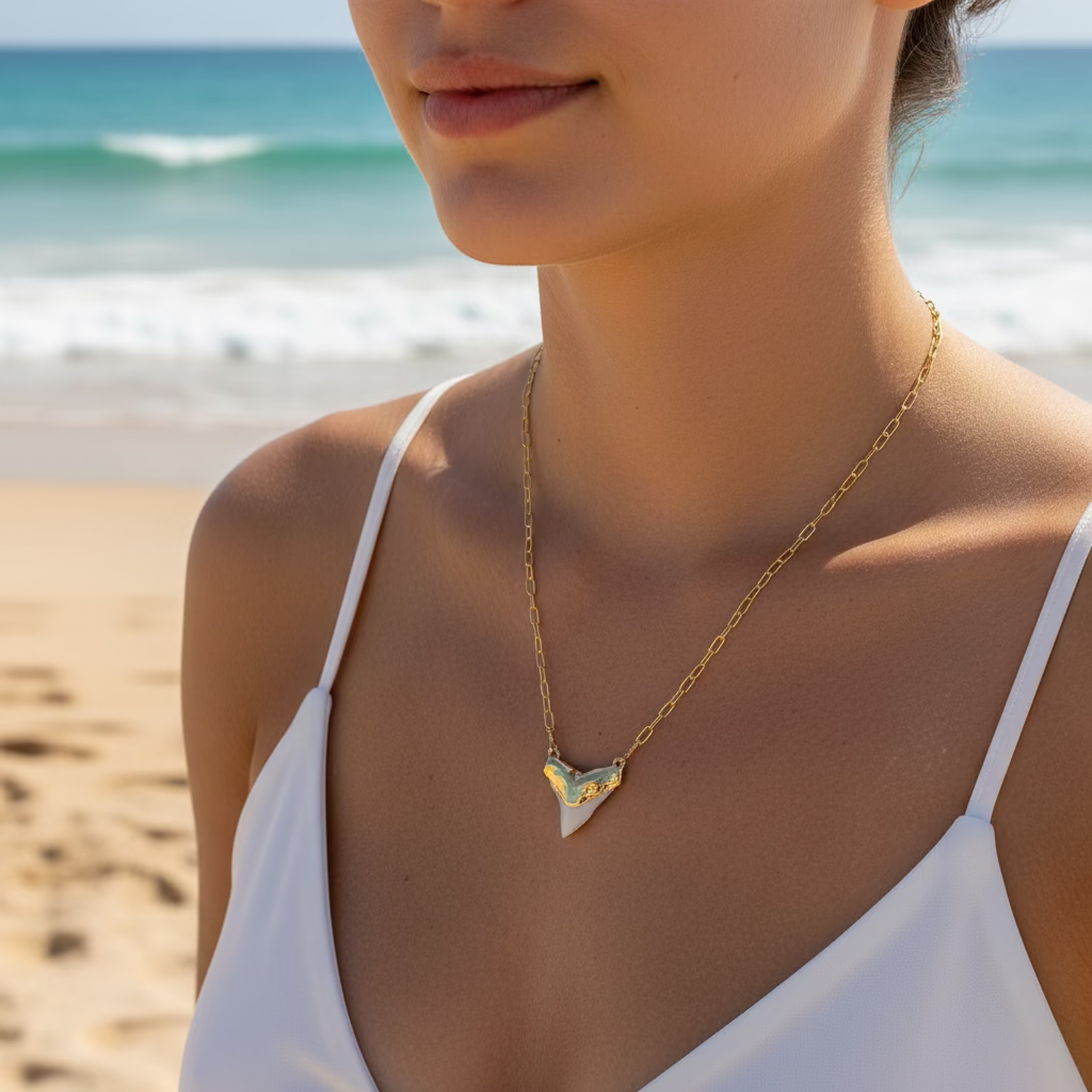 1846- Double Bail Shark Tooth on Petite Paperclip