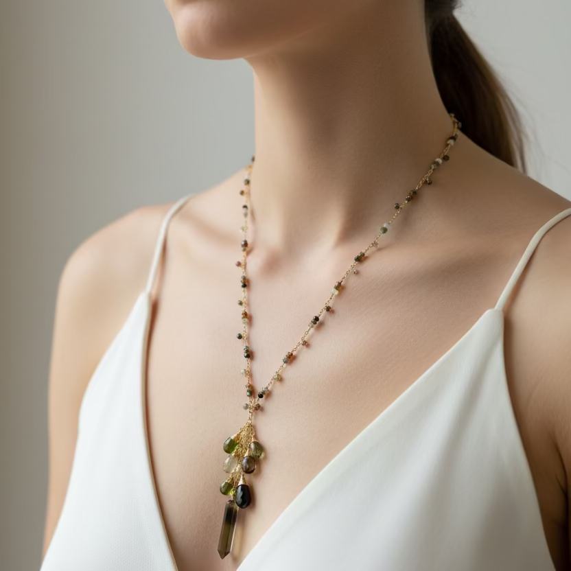 1853- One of a Kind Gemstone Necklace