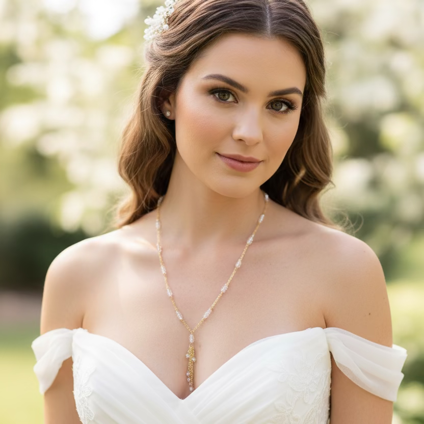 1864- Gemstone Y Necklace