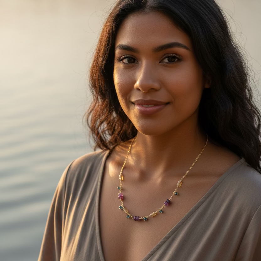 1873-Gemstone Layering Necklace