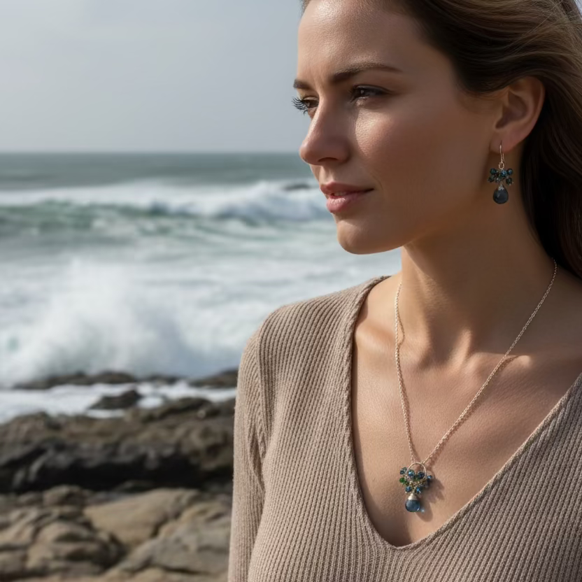 1875-London Blue Topaz and Gemstone Layering Necklace