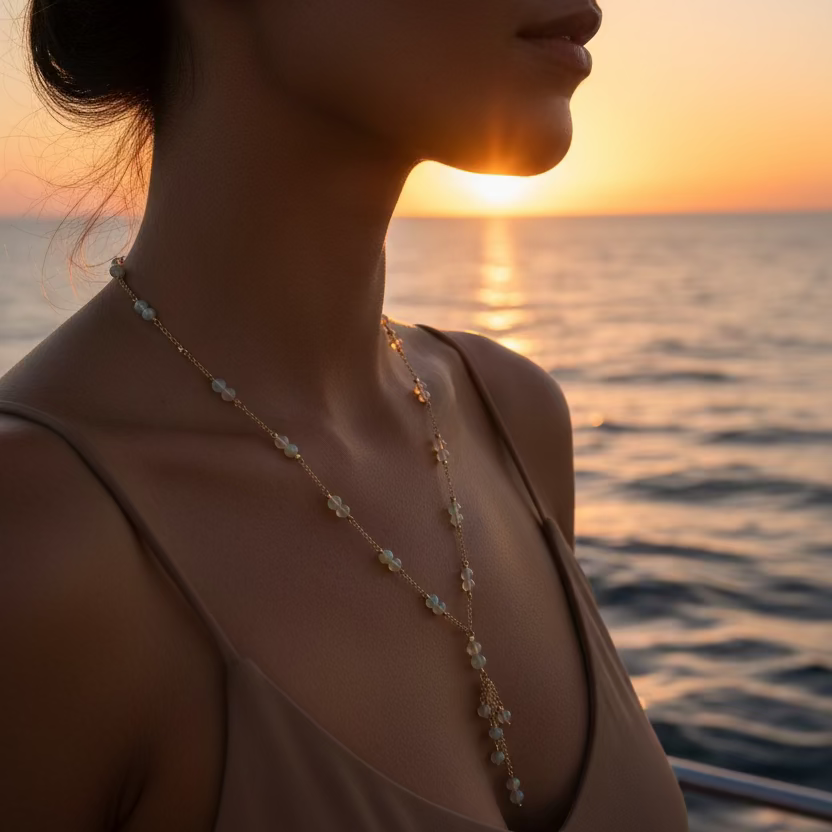 1877- Ethiopian Opal "Y" Necklace