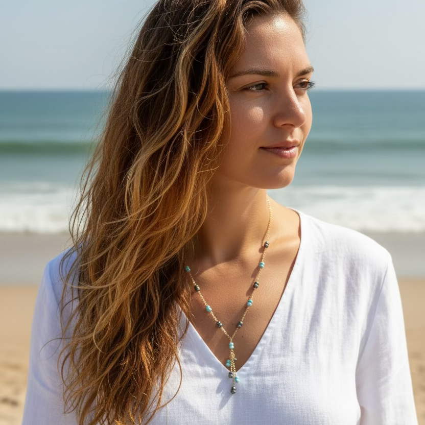 1879- Sleeping Beauty Turquoise "Y" Necklace