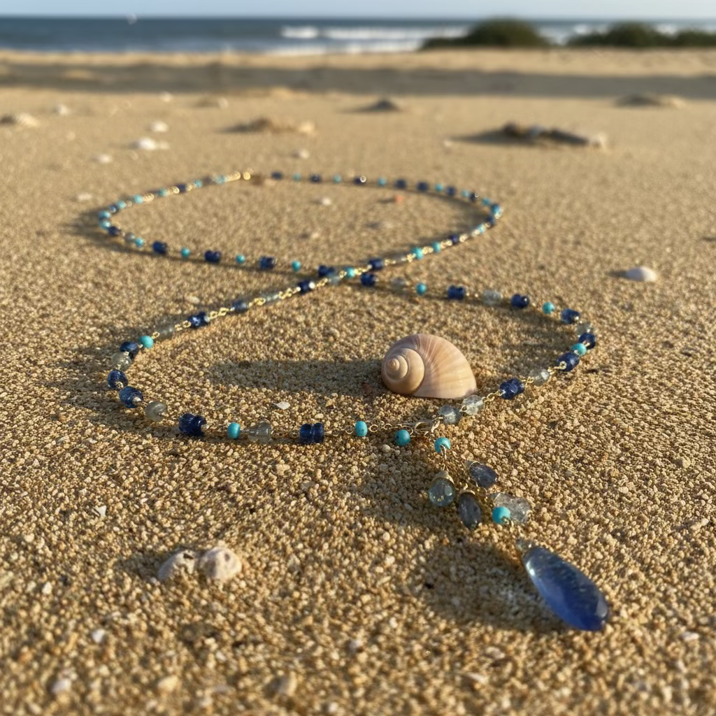 1852- Kyanite, Labradorite & Turquoise Necklace