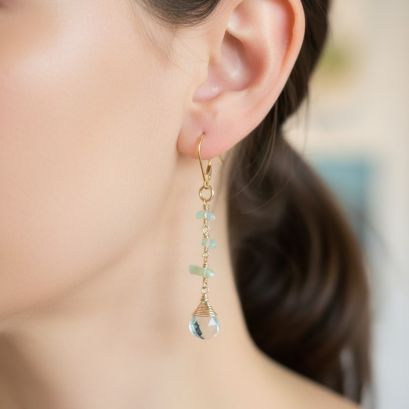 1849- Opal and Topaz Earrings