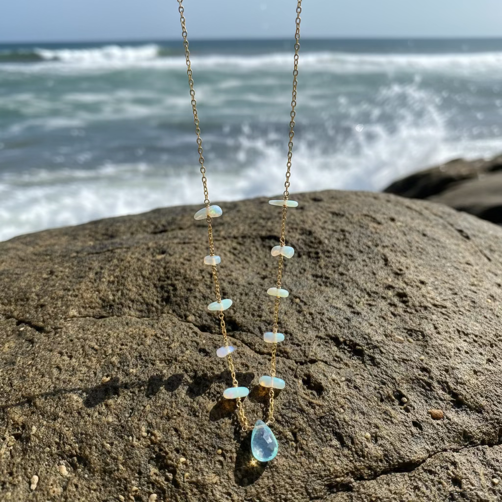1851- Opal and Topaz Layering Necklace