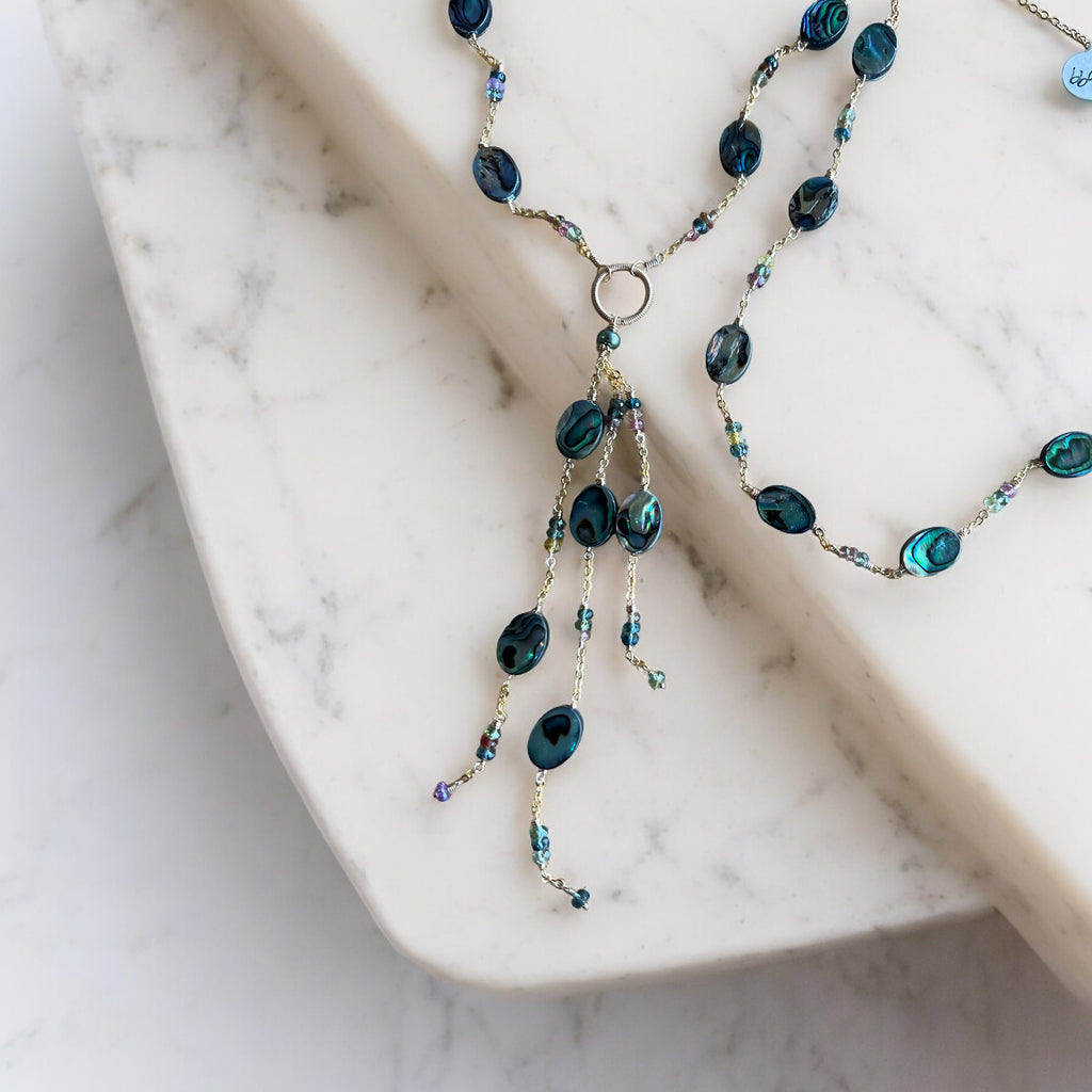 1698 - One of a Kind Gemstone Drop Necklace