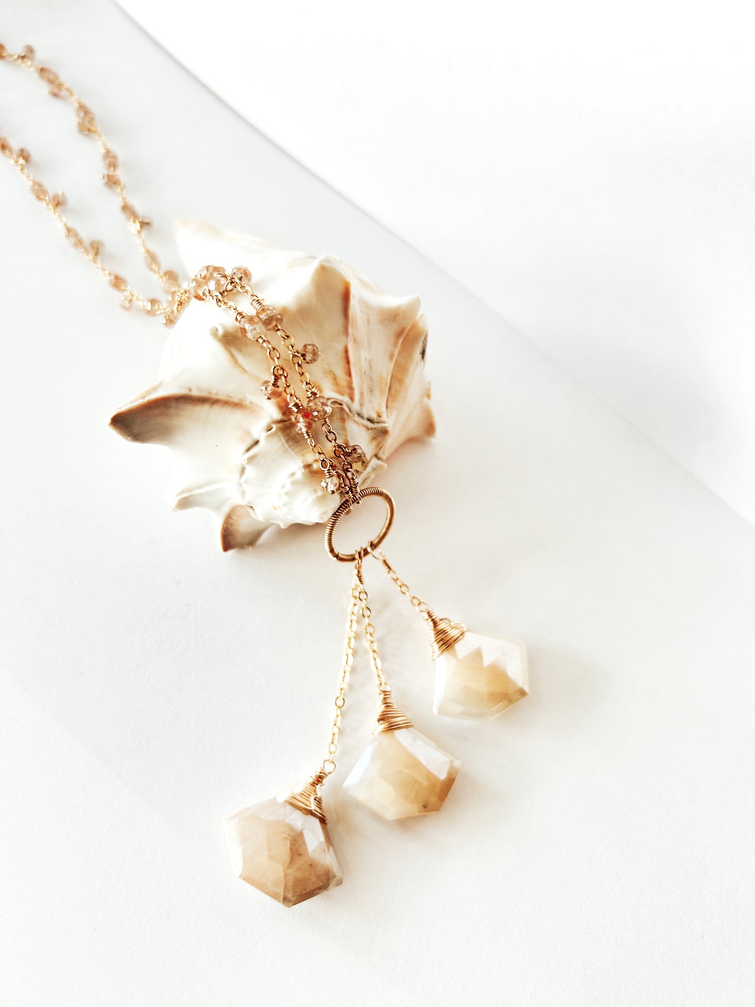 1780- One of a Kind Gemstone Drop Necklace