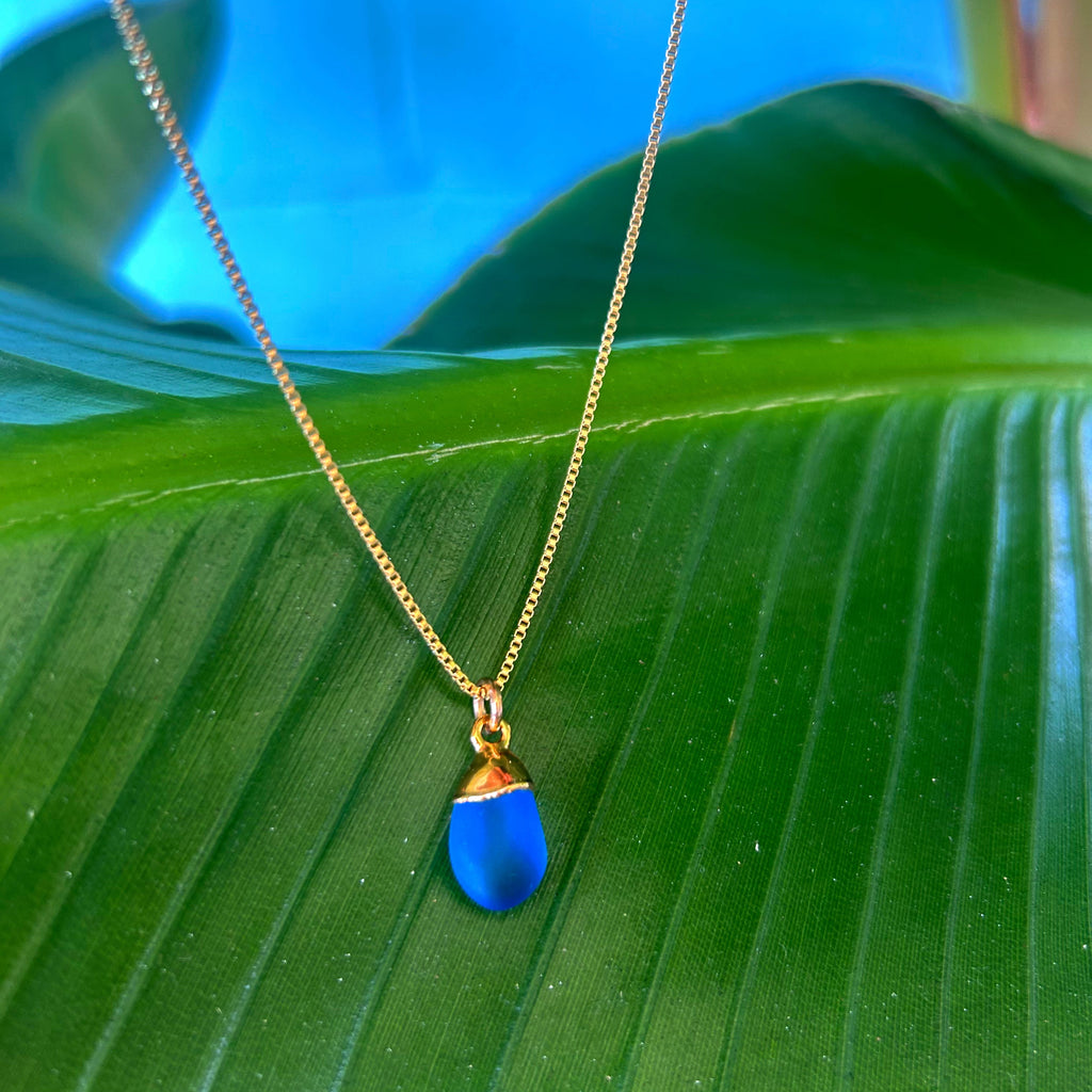 1810- Royal Blue Seaglass Necklace