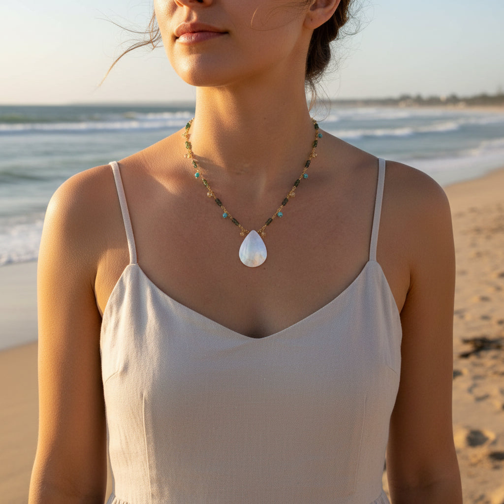 1841 - Sapphire & Mother of Pearl Necklace