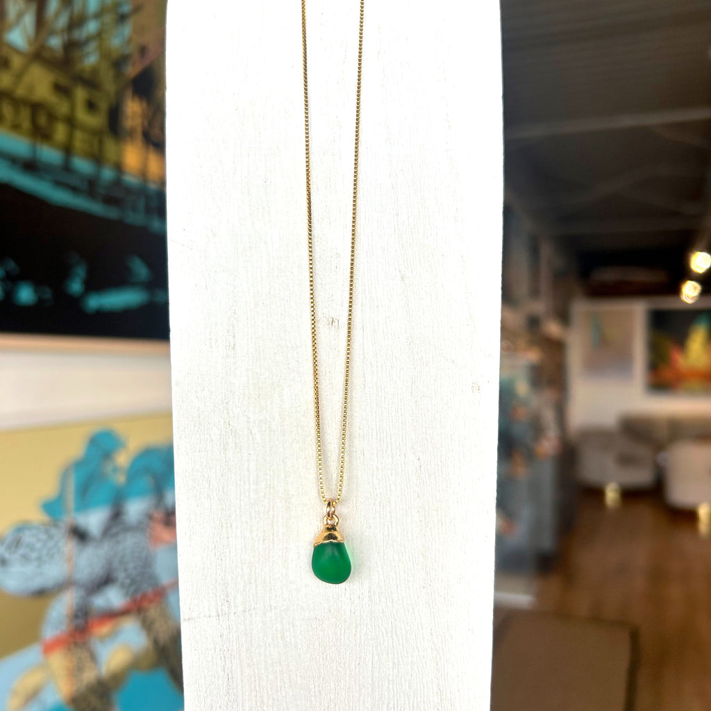 1811- Green Seaglass Necklace