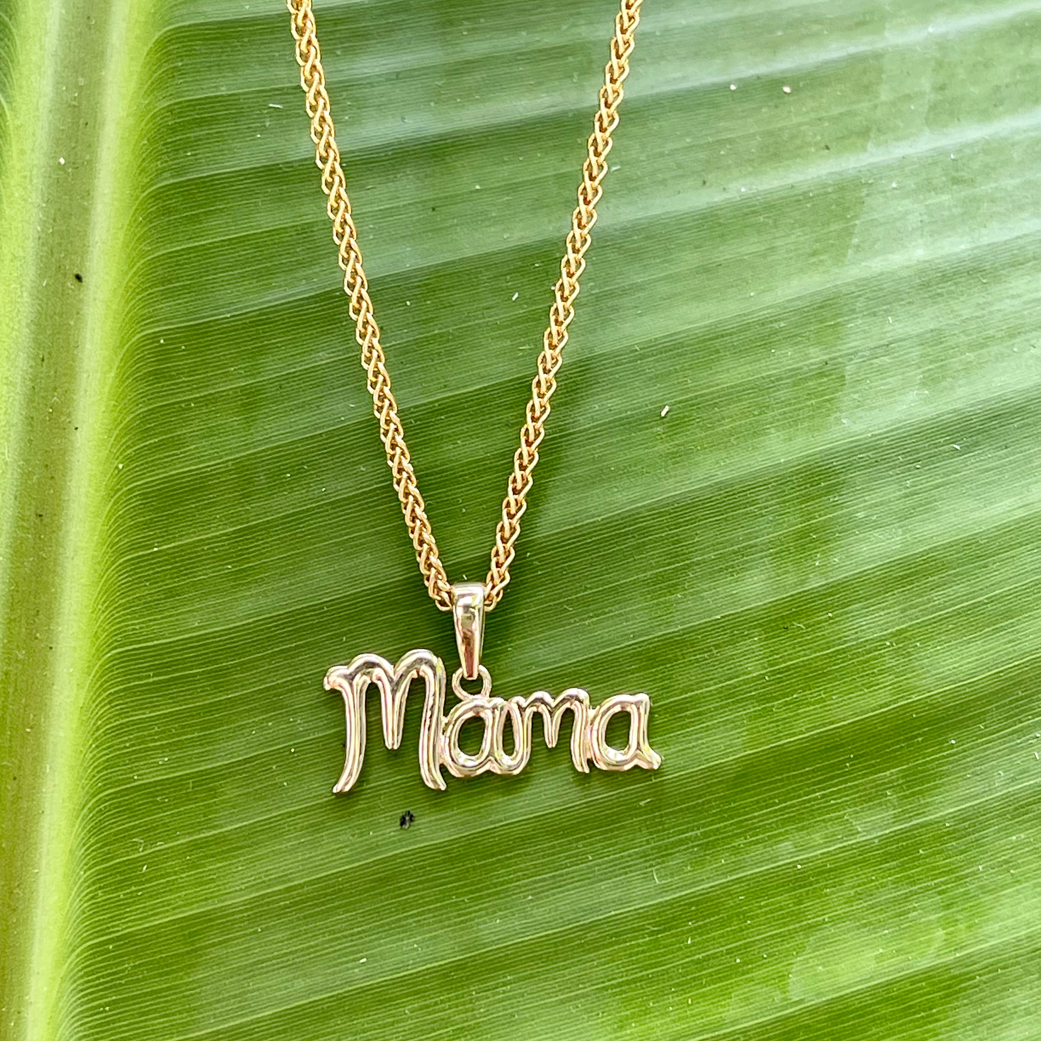 1496 - Solid Gold "Mama" Necklace