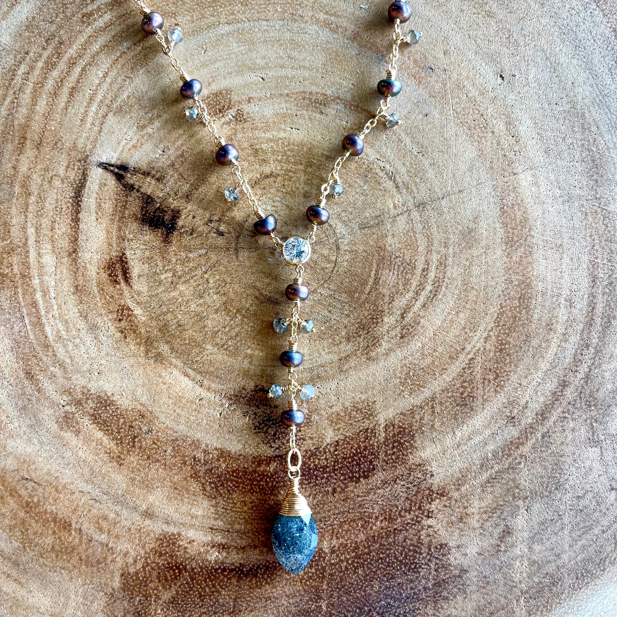 1505 - Gemstone Y Necklace