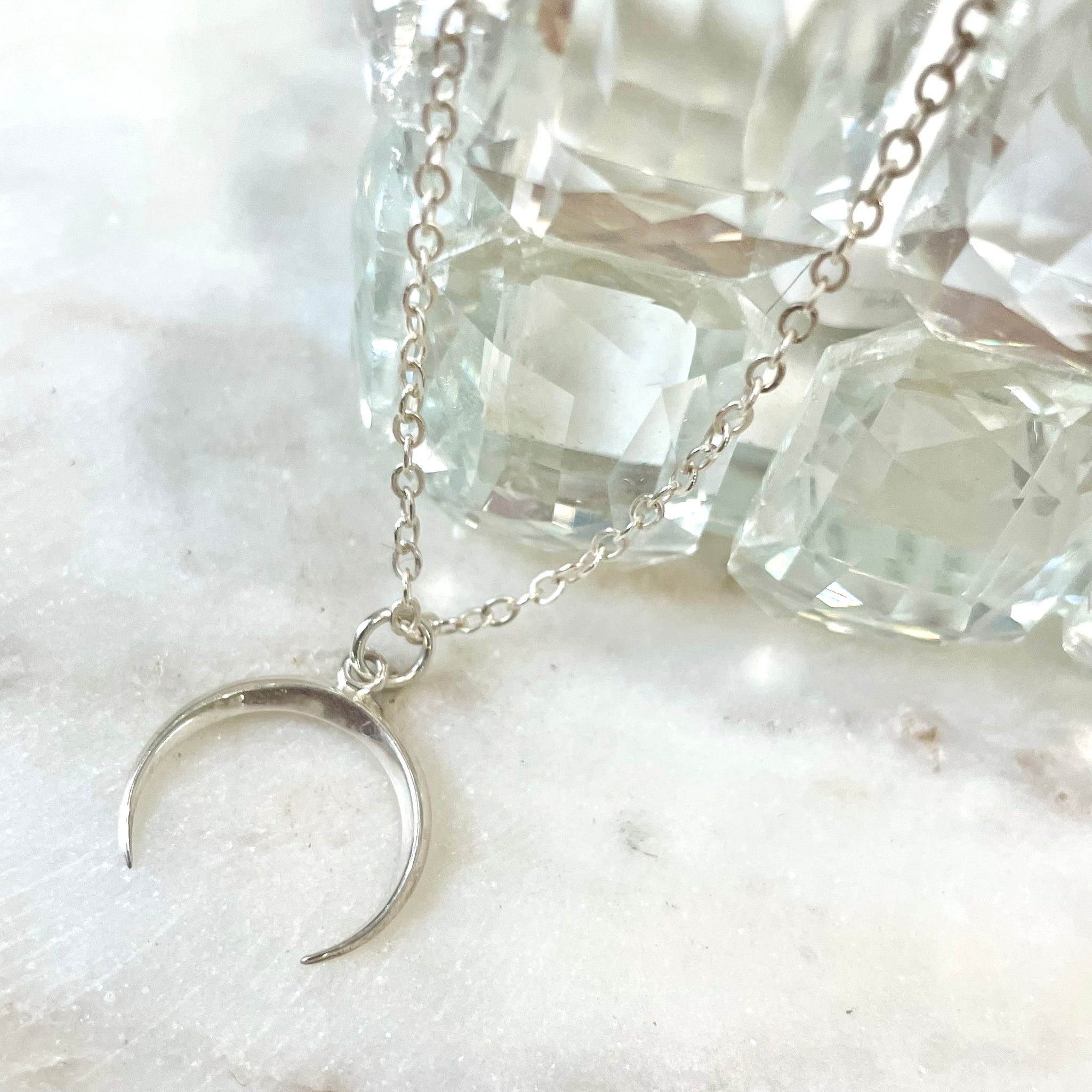 1364 - Sterling Silver Crescent Necklace