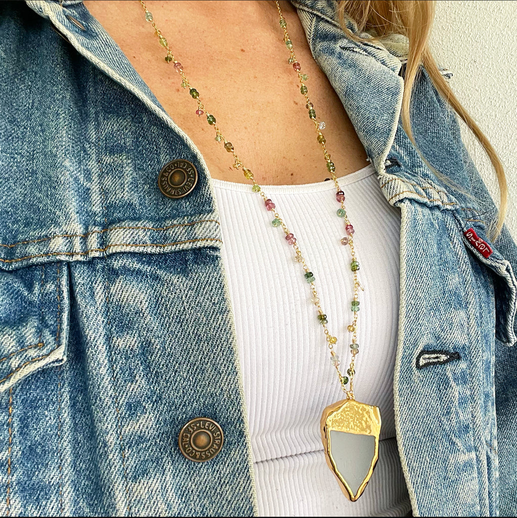 1242 - Seaglass Gemstone Necklace