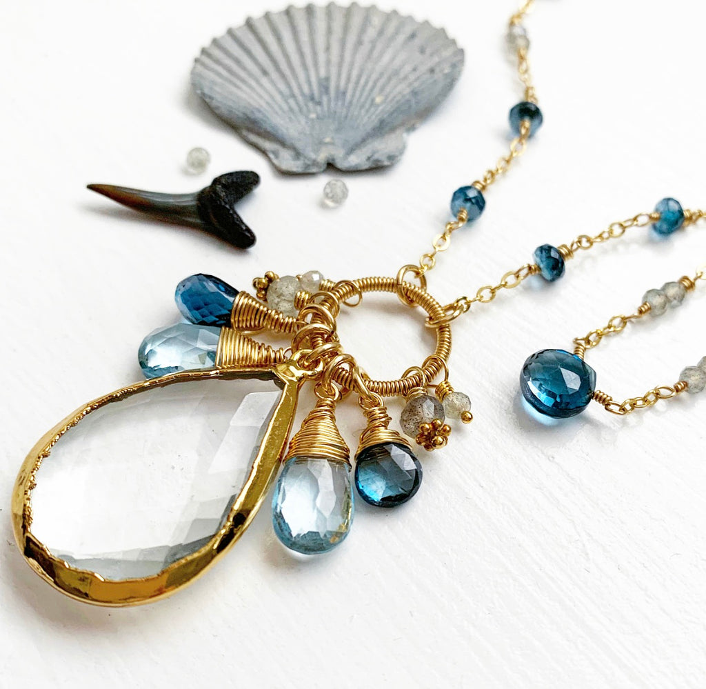 709-One of a Kind Gemstone Drop Necklace