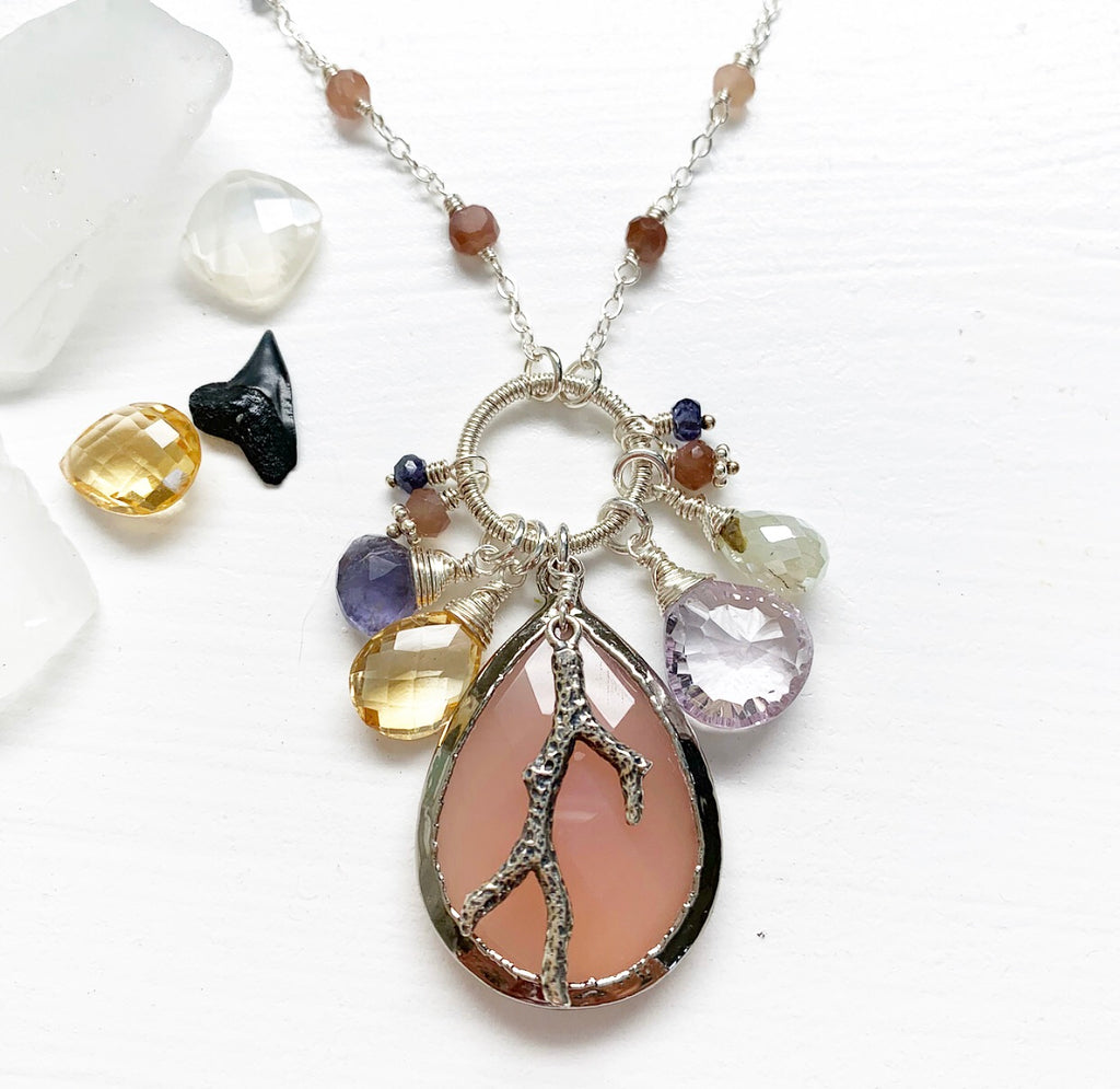 660-One of a Kind Gemstone Drop Necklace