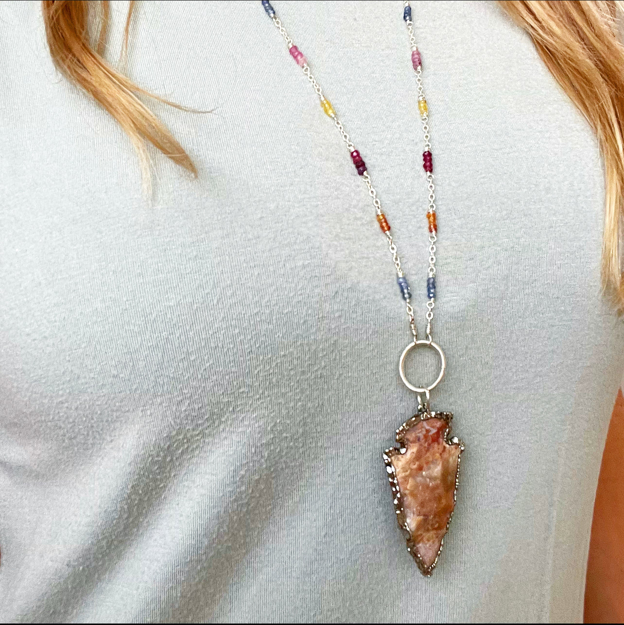 1241 - Arrowhead Gemstone Necklace