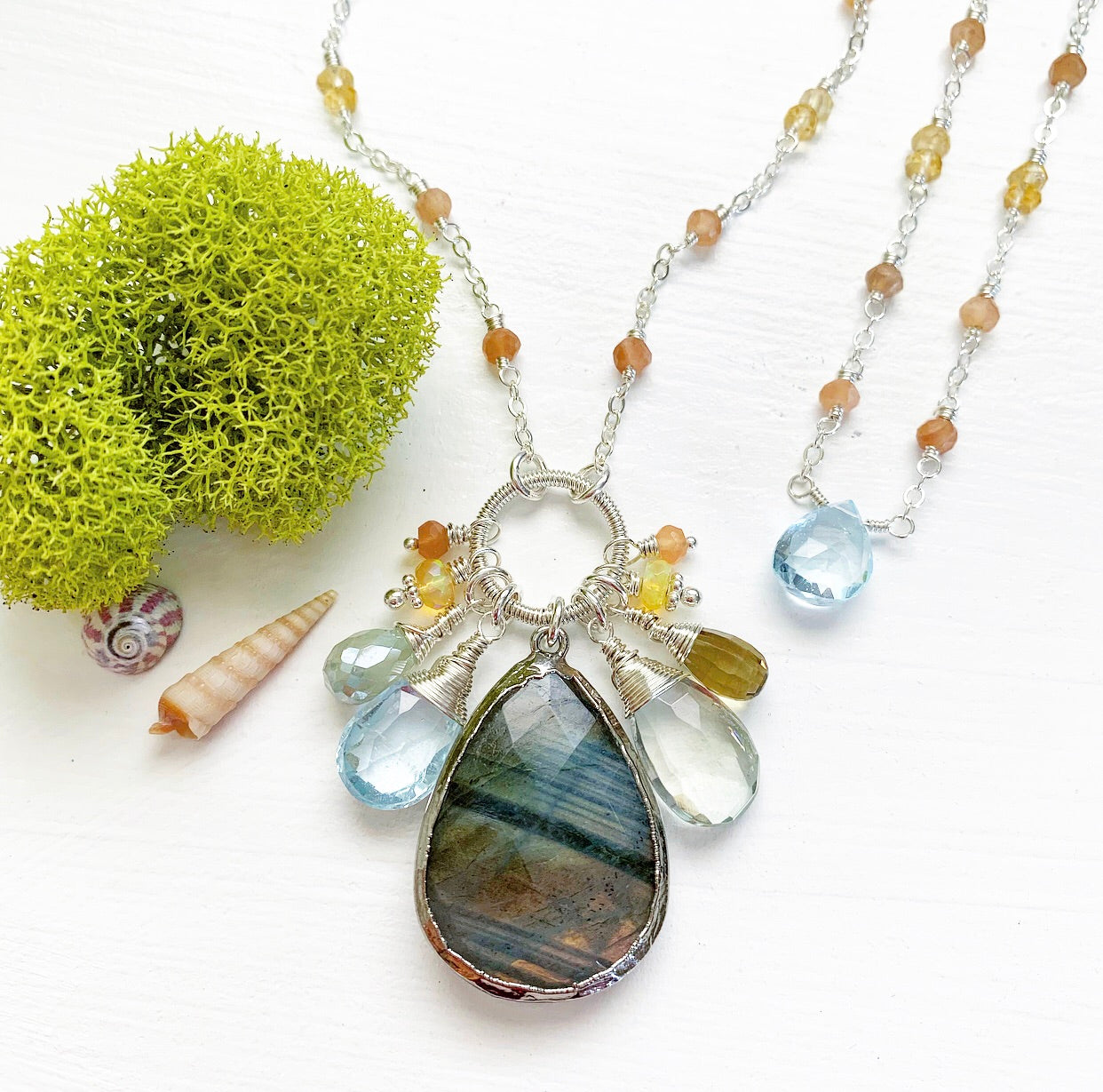 791-One of a Kind Gemstone Drop Necklace